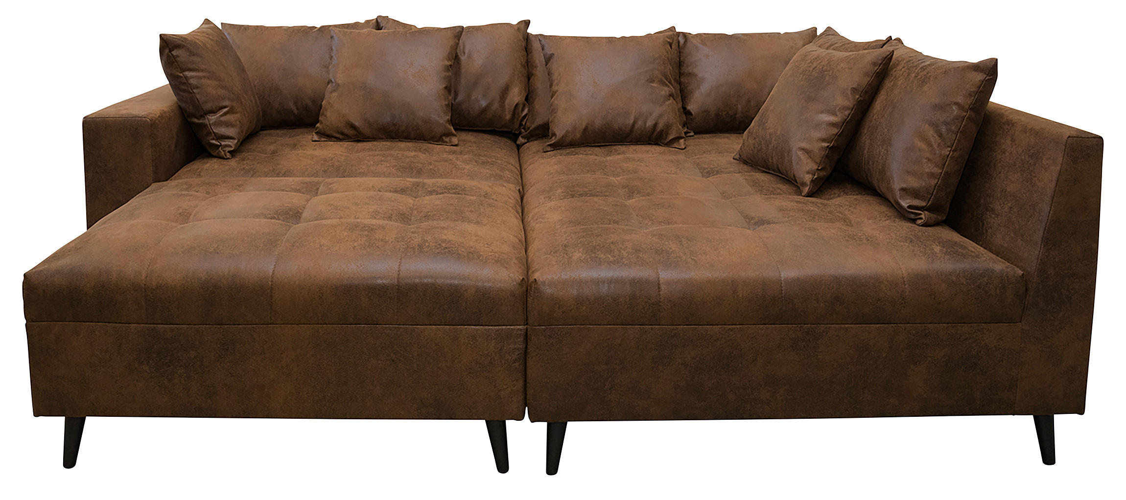 KUTNA GARNITURA tekstil  smeđa   - crna/smeđa, Design, tekstil/drvo (247/174cm) - MID.YOU