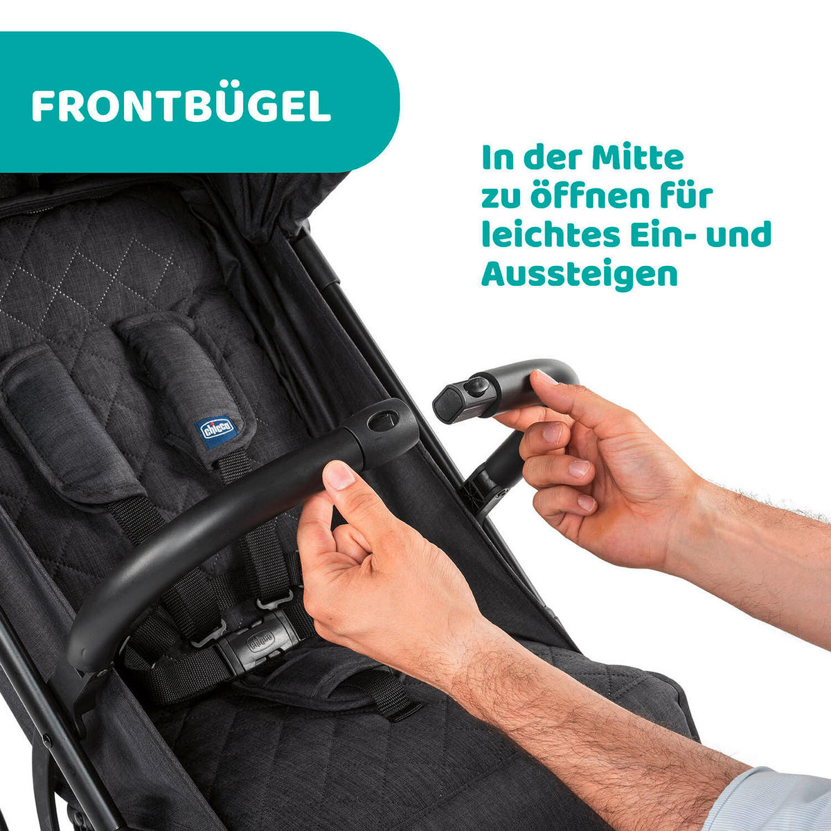 BUGGY TROLLEYME  - Anthrazit, Basics, Metall (49,5/103/84cm) - Chicco