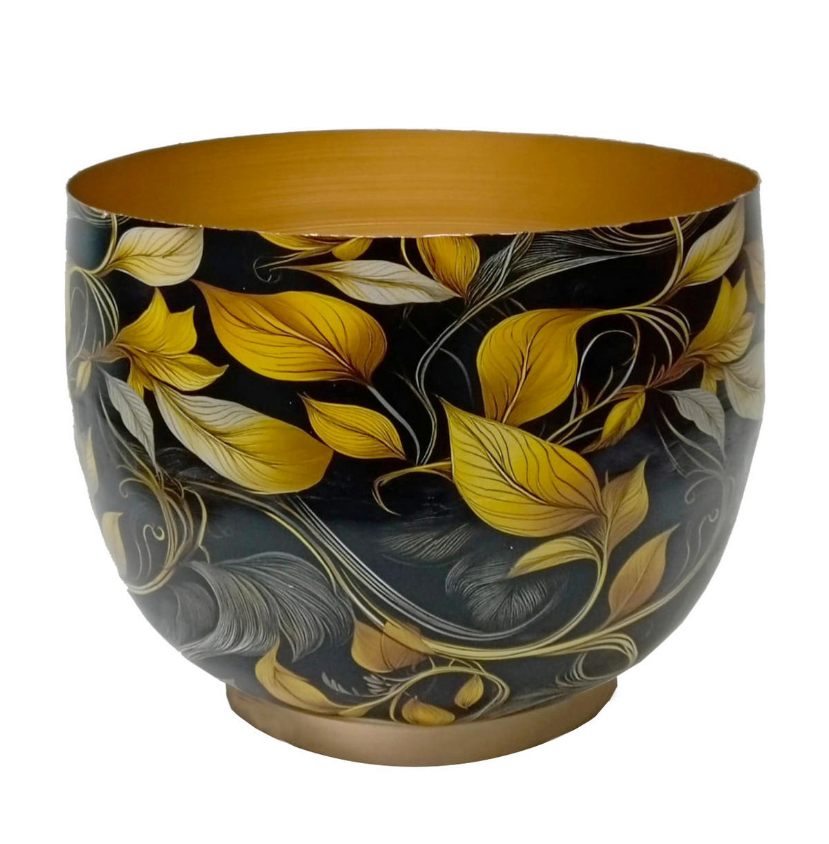 ÜBERTOPF   - Goldfarben/Schwarz, Basics, Metall (23,5/20/23,5cm) - Ambia Home