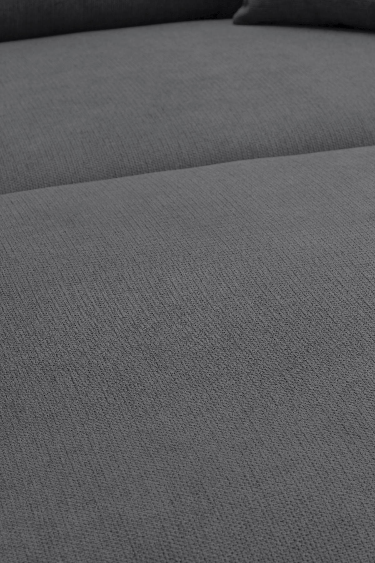 ECKSOFA Dunkelgrau Webstoff  - Dunkelgrau/Schwarz, KONVENTIONELL, Textil/Metall (304/196cm) - Hom`in