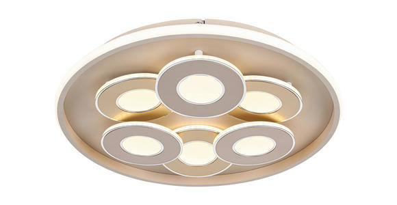 LED-DECKENLEUCHTE Ilok 50/5 cm  - Sandfarben/Chromfarben, Design, Kunststoff/Metall (50/5cm) - Novel