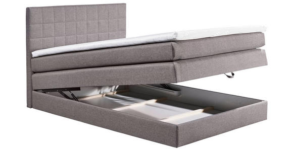 BOXSPRINGBETT 140/200 cm in Grau - Schwarz/Grau, Design, Kunststoff/Textil (140/200cm) - Xora