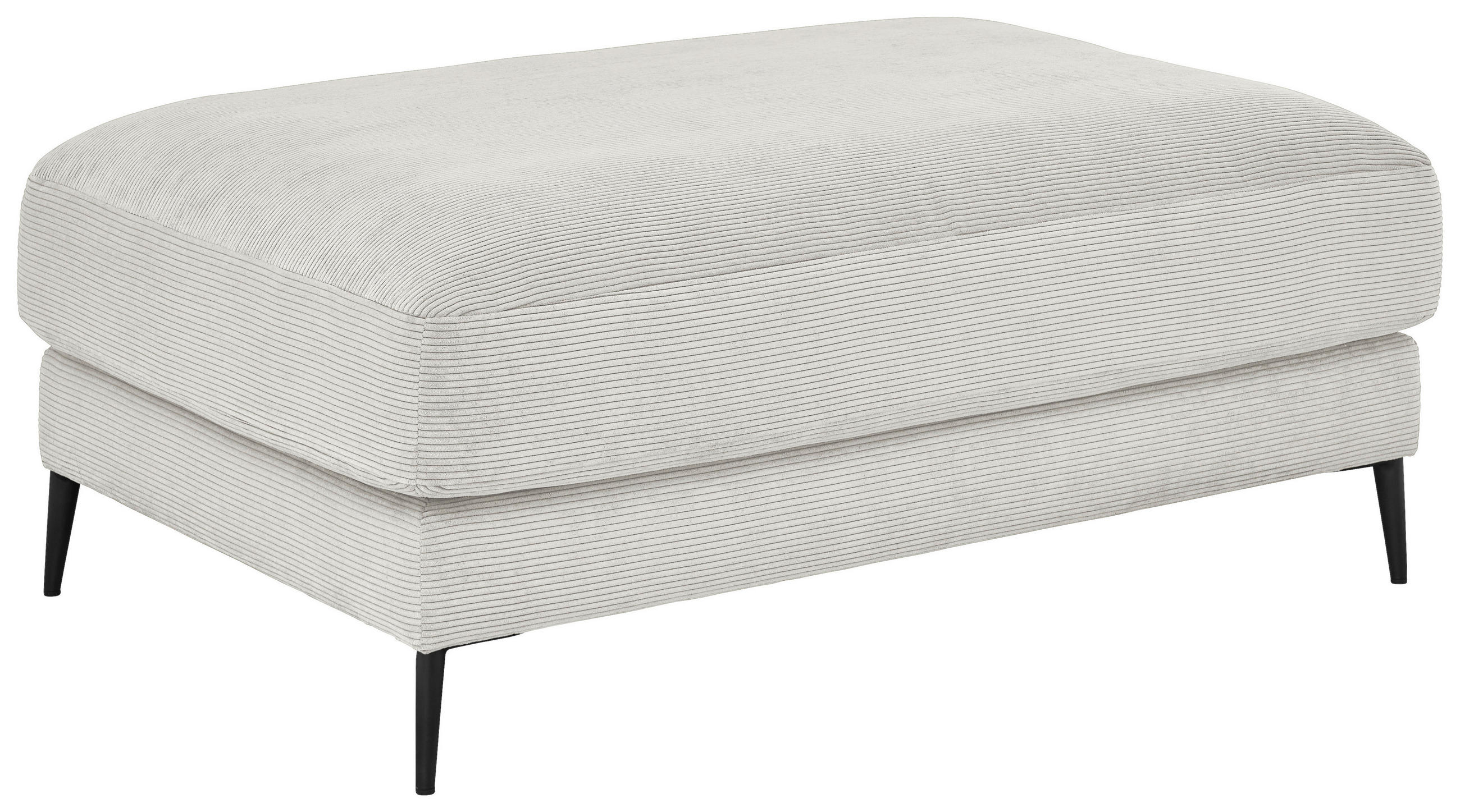 HOCKER Feincord Weiß  - Schwarz/Weiß, Design, Textil/Metall (120/43/90cm) - Dieter Knoll