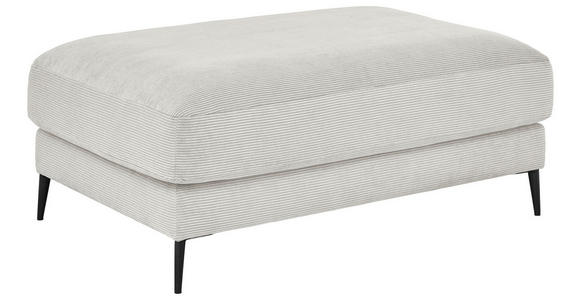 HOCKER Feincord Weiß  - Schwarz/Weiß, Design, Textil/Metall (120/43/90cm) - Dieter Knoll