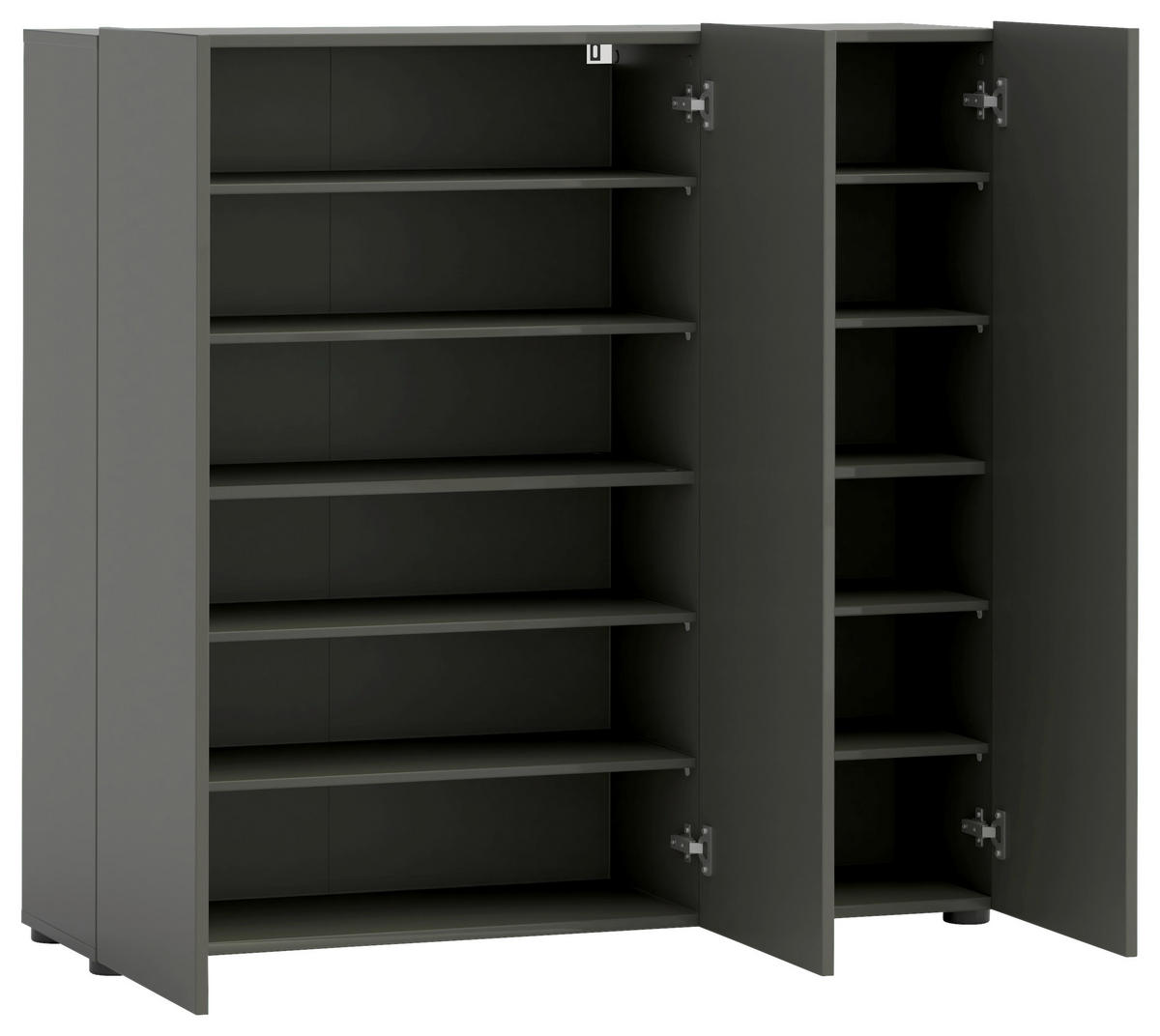 SCHUHSCHRANK Anthrazit  - Anthrazit/Schwarz, Design, Holzwerkstoff/Kunststoff (120/115/34cm) - Xora