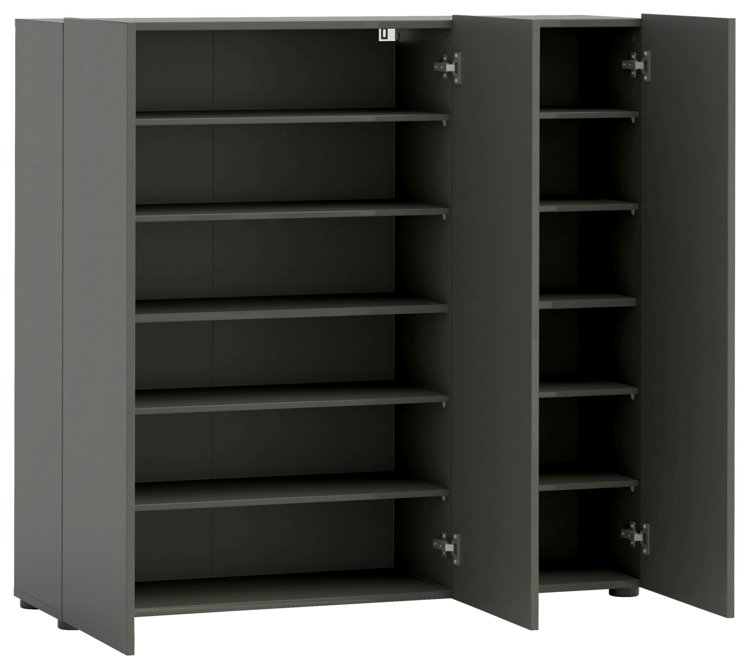 Thumbnail - Xora Schuhschrank, Anthrazit, Holzwerkstoff, 10 Fächer, 120x115x34 cm, erweiterbar, Beimöbel erhältlich, Garderobe, Schu...