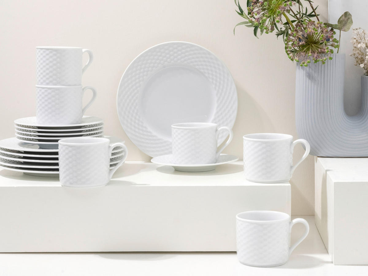 KAFFEESERVICE POLO 18-teilig  - Weiss, Basics, Keramik (34/18,5/34cm) - Creatable