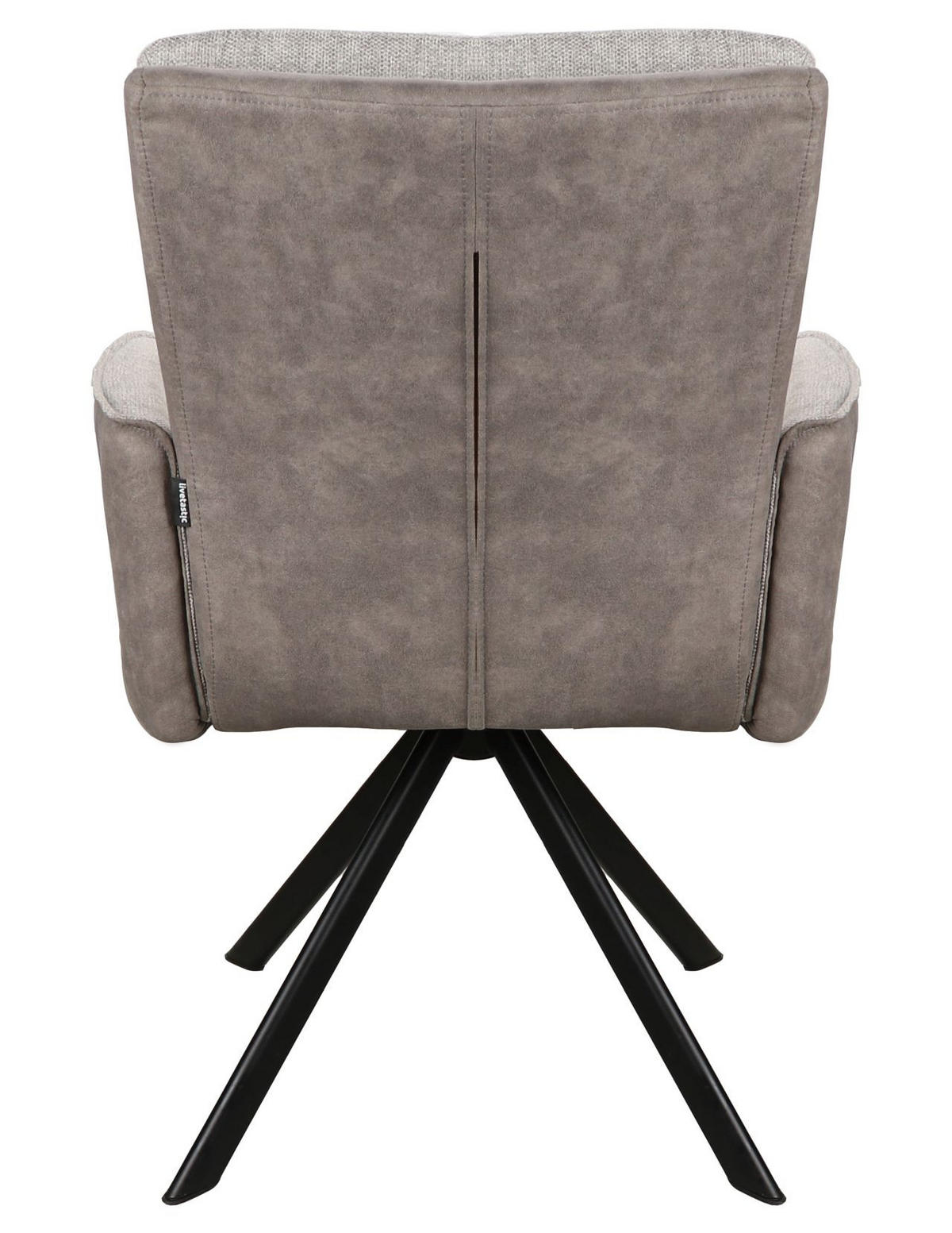ARMLEHNSTUHL  in Eisen Webstoff, Leinenoptik  - Schwarz/Grau, MODERN, Holz/Textil (61/91/64cm) - Livetastic