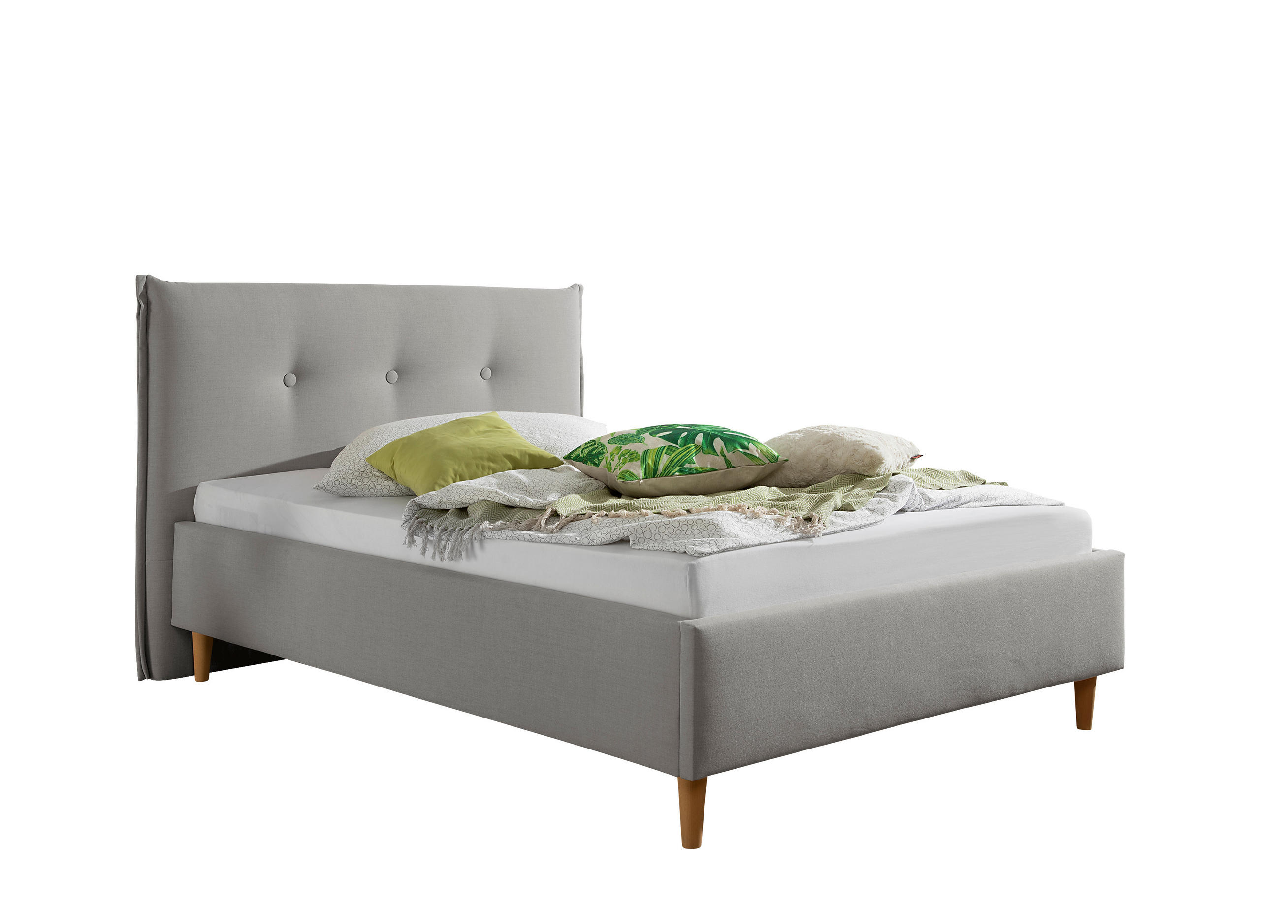 POLSTERBETT 140/200 cm,  in Grau,  - Naturfarben/Grau, MODERN, Holz/Textil (140/200cm) - Livetastic
