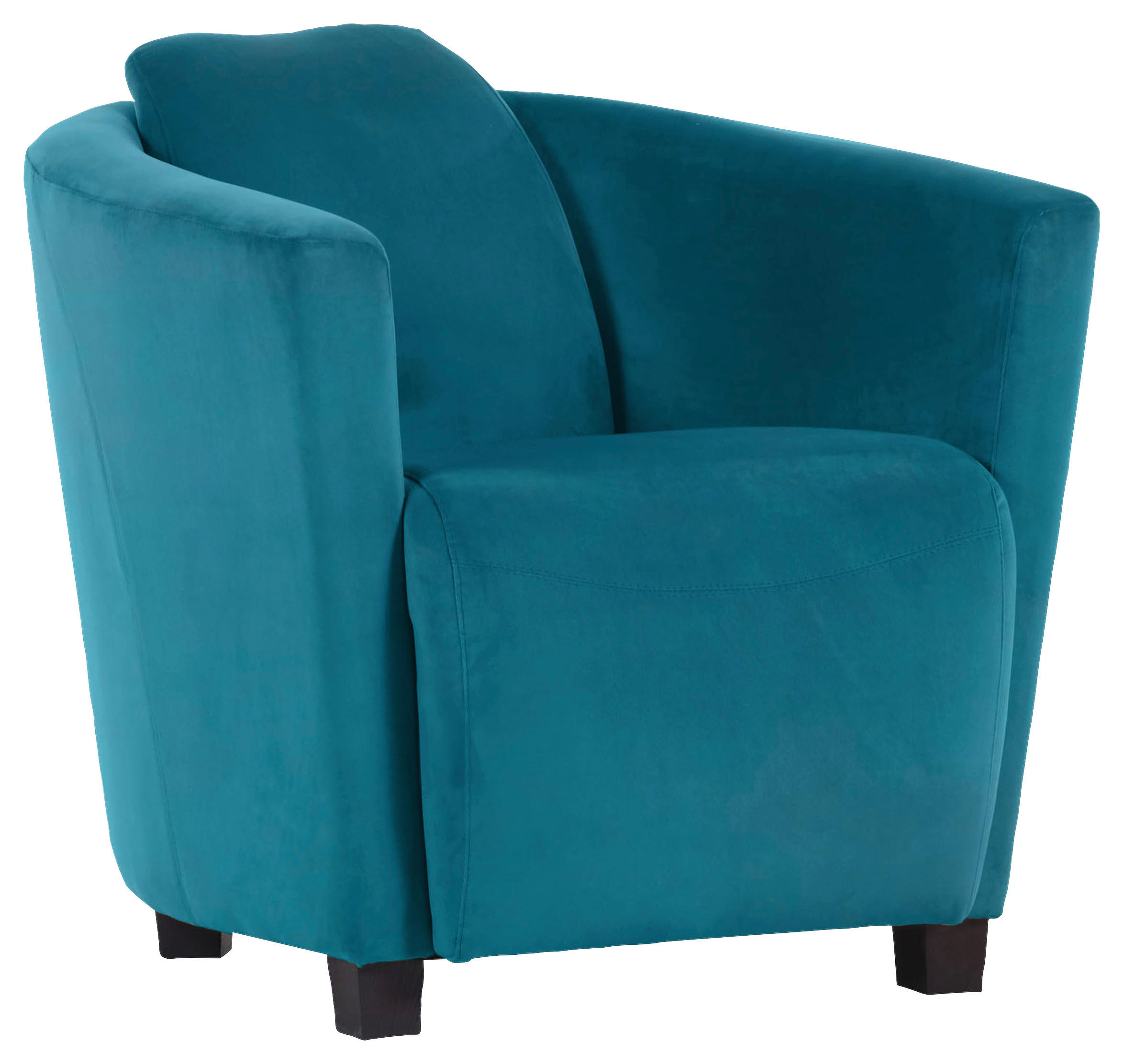 COCKTAILSESSEL Mikrofaser Petrol - Petrol/Braun, Design, Holz/Textil (72/72/85cm)
