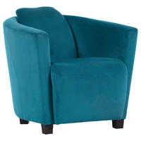 COCKTAILSESSEL Mikrofaser Petrol    - Petrol/Braun, Design, Holz/Textil (72/72/85cm)