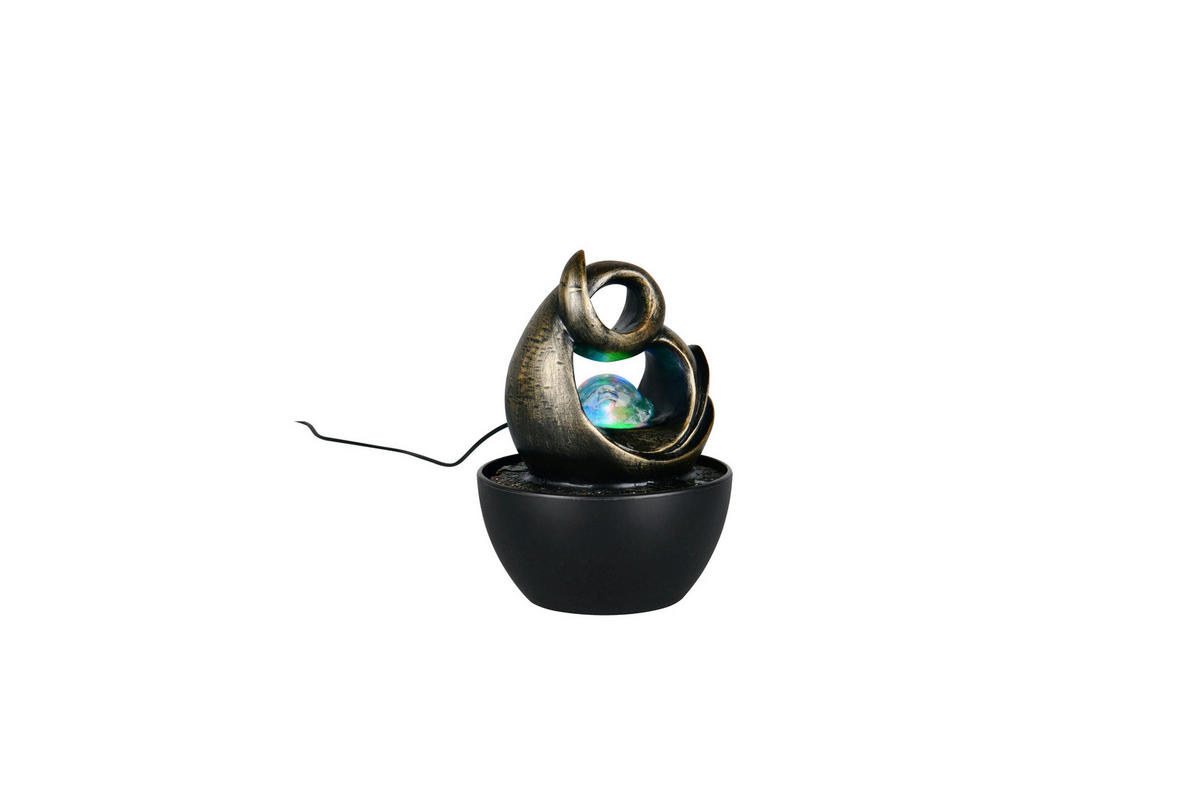 ZIMMERBRUNNEN  - Klar/Schwarz, LIFESTYLE, Glas/Kunststoff (13/19/13cm)