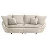 BIGSOFA Chenille Weiß, Beige  - Beige/Hellgrau, MODERN, Kunststoff/Textil (237/87/131cm) - Trendmanufaktur