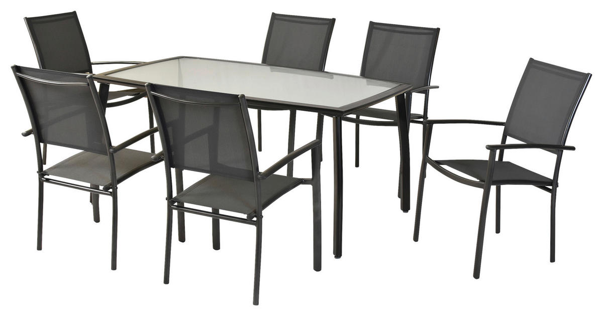 VRTNI SET   aluminij   barve grafita, siva barve grafita, siva    - siva/barve grafita, Moderno, kovina/tekstil - Gardenson