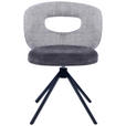 STUHL - Schwarz/Grau, Design, Textil/Metall (58/80/60cm) - Novel