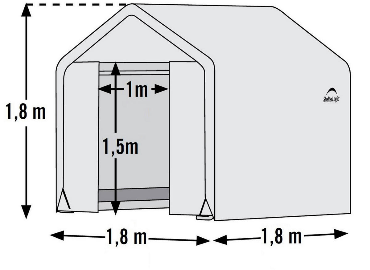 SKLENÍK   - bílá, Basics, plast (180/180/180cm)
