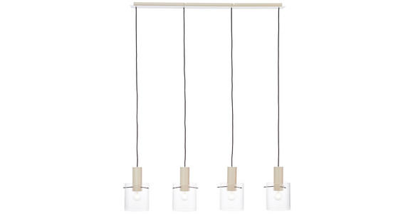 HÄNGELEUCHTE 123/18/150 cm  - Transparent/Beige, KONVENTIONELL, Glas/Metall (123/18/150cm) - Dieter Knoll
