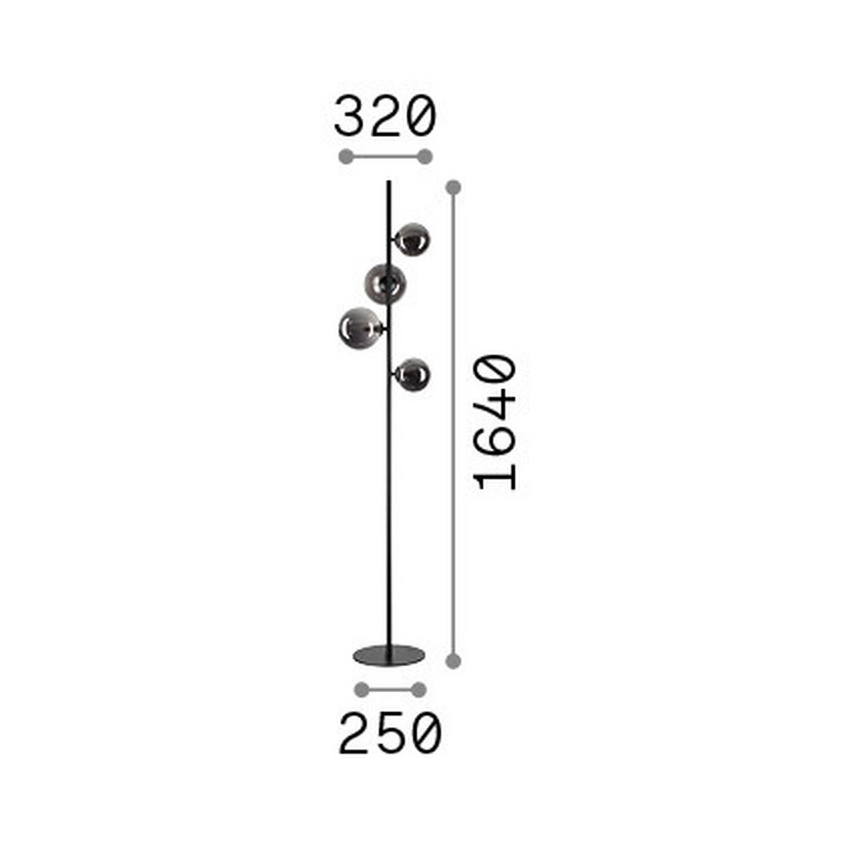 LED-STEHLEUCHTE Ideal Lux BIANCO   - Messingfarben/Weiß, Design, Glas/Metall (32/164/29,5cm) - Ideal Lux