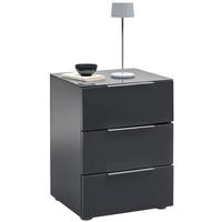 NACHTSCHRANK 45/60/40,5 cm  - Anthrazit/Alufarben, Design, Glas/Holzwerkstoff (45/60/40,5cm) - Voleo