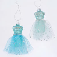 CHRISTBAUMANHÄNGER  - Türkis, Basics, Glas/Textil (4/3/9,5cm)