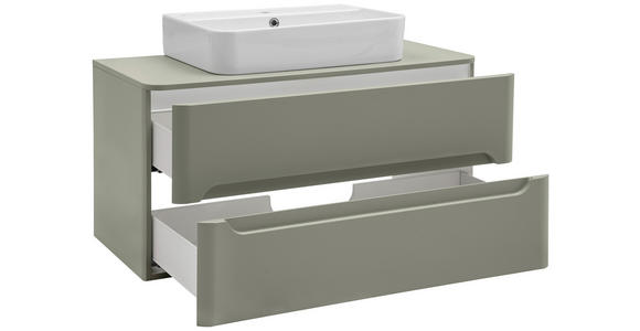 WASCHTISCHKOMBI 101 cm  - Schilfgrün/Weiß, KONVENTIONELL, Keramik/Holzwerkstoff (101cm) - Xora