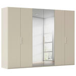 DREHTÜRENSCHRANK 301/223/61 cm,  in Champagner, 6-türig  - Champagner, Basics, Glas/Holzwerkstoff (301/223/61cm) - Novel