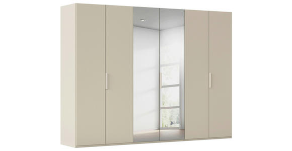 DREHTÜRENSCHRANK 301/235/61 cm,  in Champagner, 6-türig  - Champagner, Basics, Glas/Holzwerkstoff (301/235/61cm) - Novel