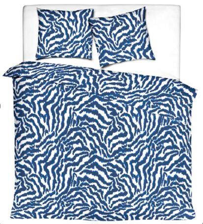 Lenjerie De Pat 200/220 cm  - albastru/alb, Basics, textil (200/220cm)