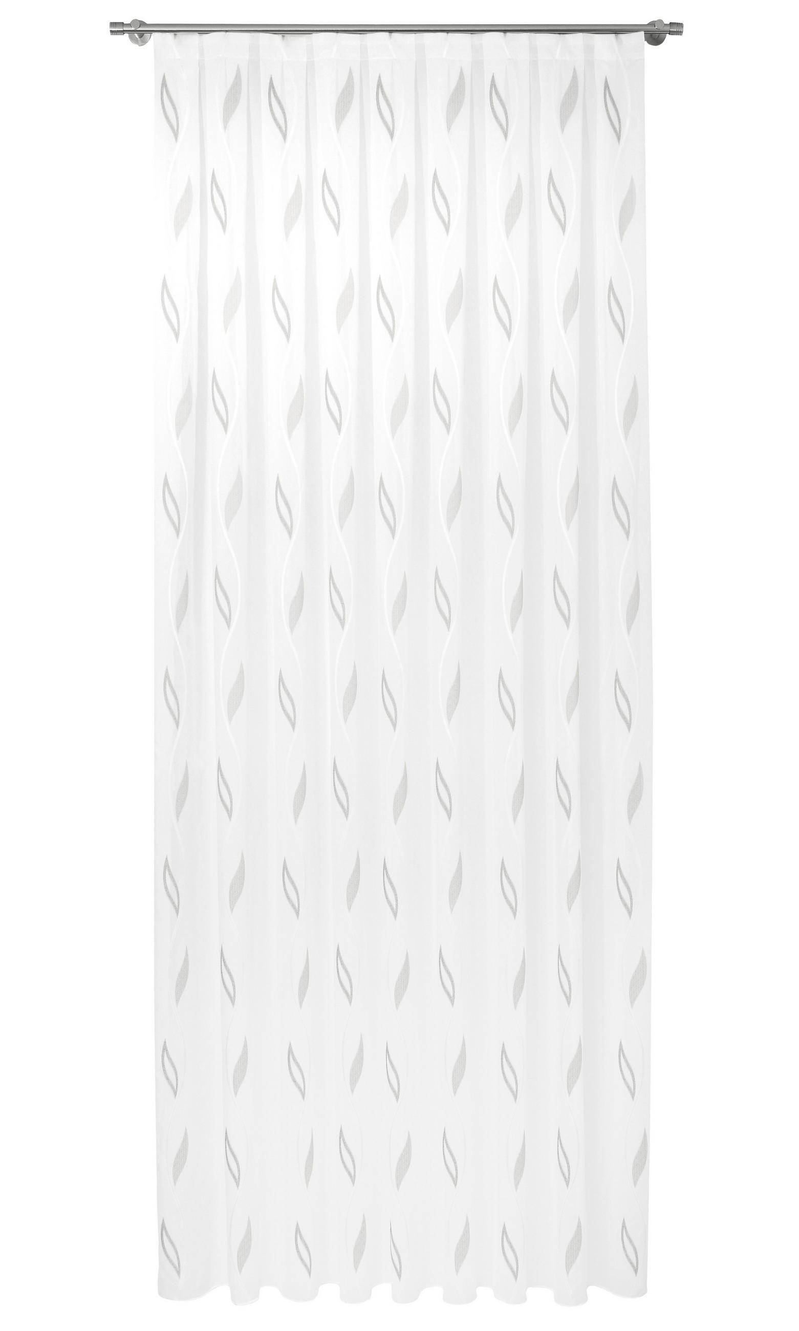 Perdea Tip Plasă  - alb/gri, Basics, textil (290cm) - Laguna