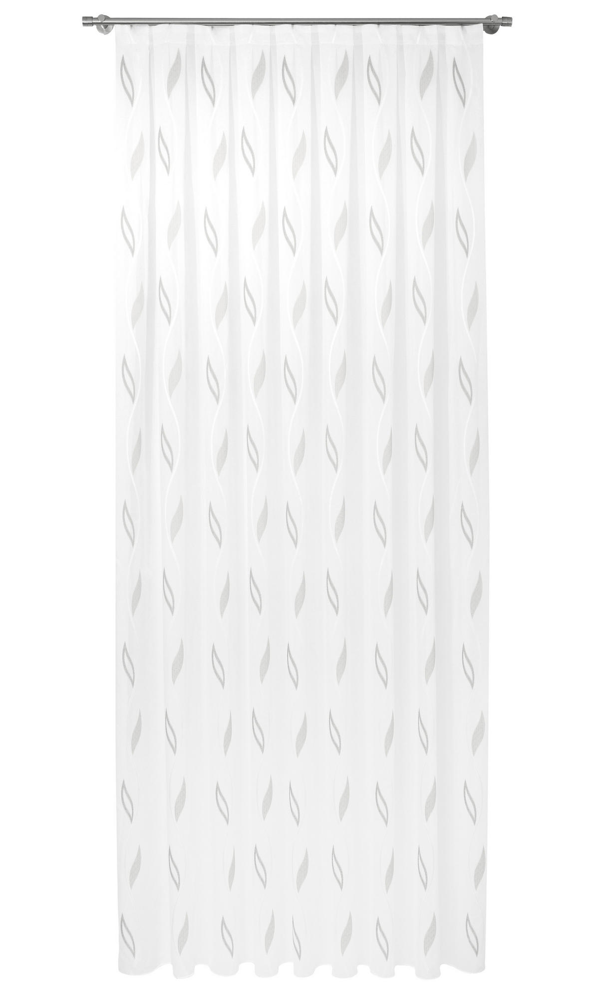 Perdea Tip Plasă  - alb/gri, Basics, textil (290cm) - Laguna