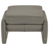 HOCKER Echtleder Grau  - Chromfarben/Grau, KONVENTIONELL, Leder/Metall (60/42/62cm) - Celina Home