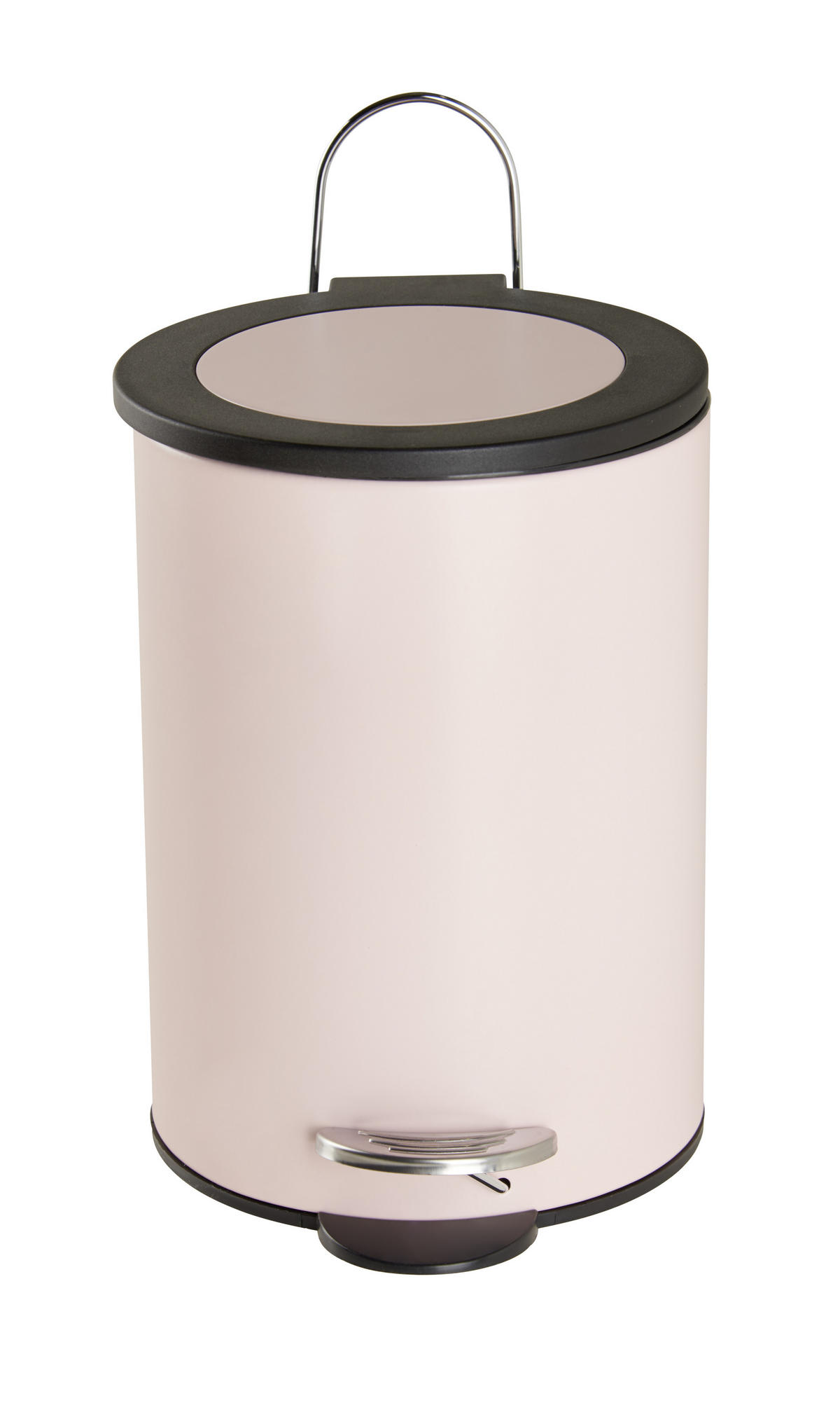 KOŠ S NÁŠLAPNÝM PEDÁLEM, 3 l - růžová/černá, Basics, kov/plast (17/24/17cm) - Sadena