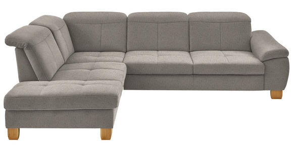 ECKSOFA  in Flachgewebe Hellbraun  243/301 cm  - Wildeiche/Hellbraun, Natur, Holz/Textil (243/301cm) - Voleo