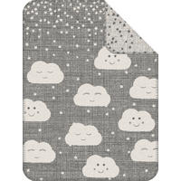 SCHMUSEDECKE  75/100 cm  - Creme/Grau, Basics, Textil (75/100cm) - Ibena