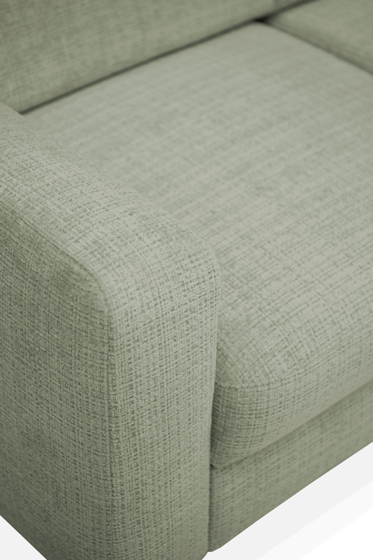 ECKSOFA FABIO in Chenille Grün  174/223 cm  - Schwarz/Grün, Design, Textil/Metall (174/223cm) - Livetastic