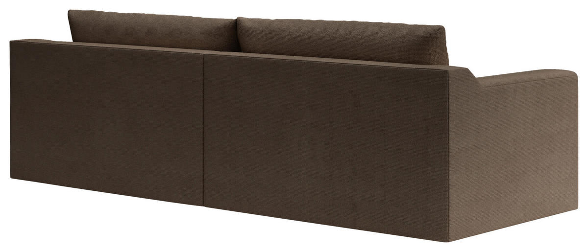 BIGSOFA Chenille, Flachgewebe Dunkelbraun  - Dunkelbraun/Schwarz, Design, Kunststoff/Textil (276/90/109cm) - home24