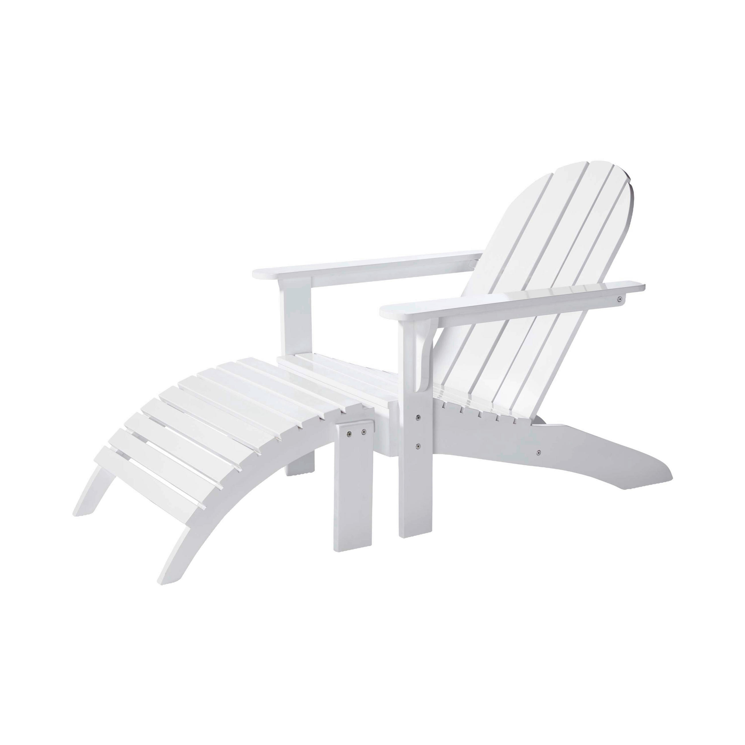 GARTENLIEGE 105/88/80 cm  - Weiß Hochglanz, Natur, Holz (105/88/80cm) - Gardenson