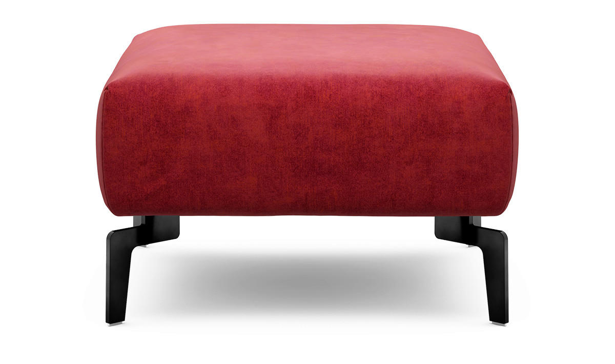 HOCKER Samt Rot  - Rot/Schwarz, Design, Textil/Metall (70/70/46cm) - SENSOO