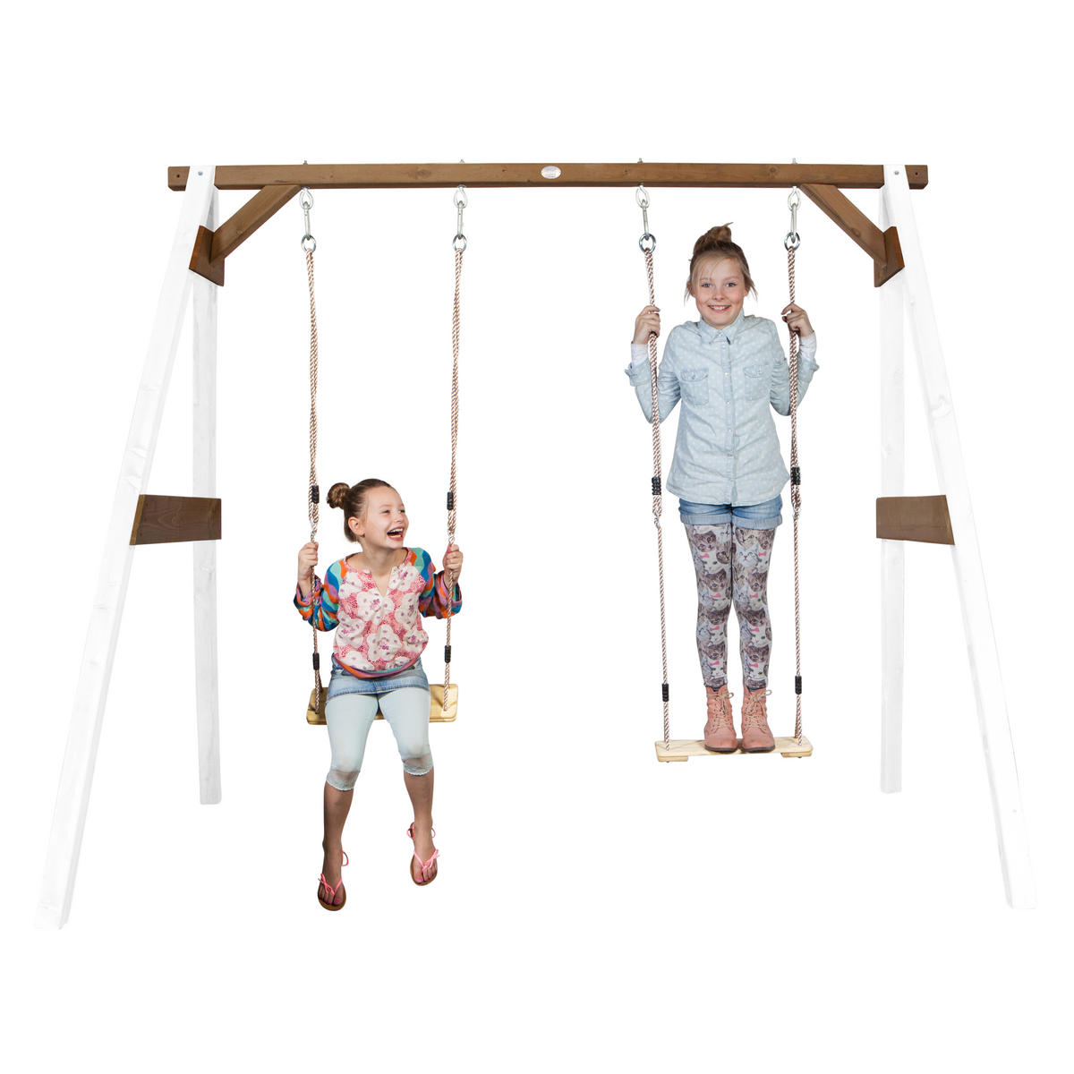 SCHAUKEL DOUBLE SWING axi  - Weiss/Braun, Basics, Holz (254/207/160cm)