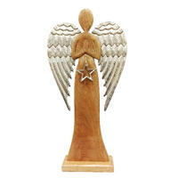 DEKORAČNÝ ANJEL - hnedá/strieborná, Lifestyle, kov/drevo (15/33/6,5cm) - X-Mas