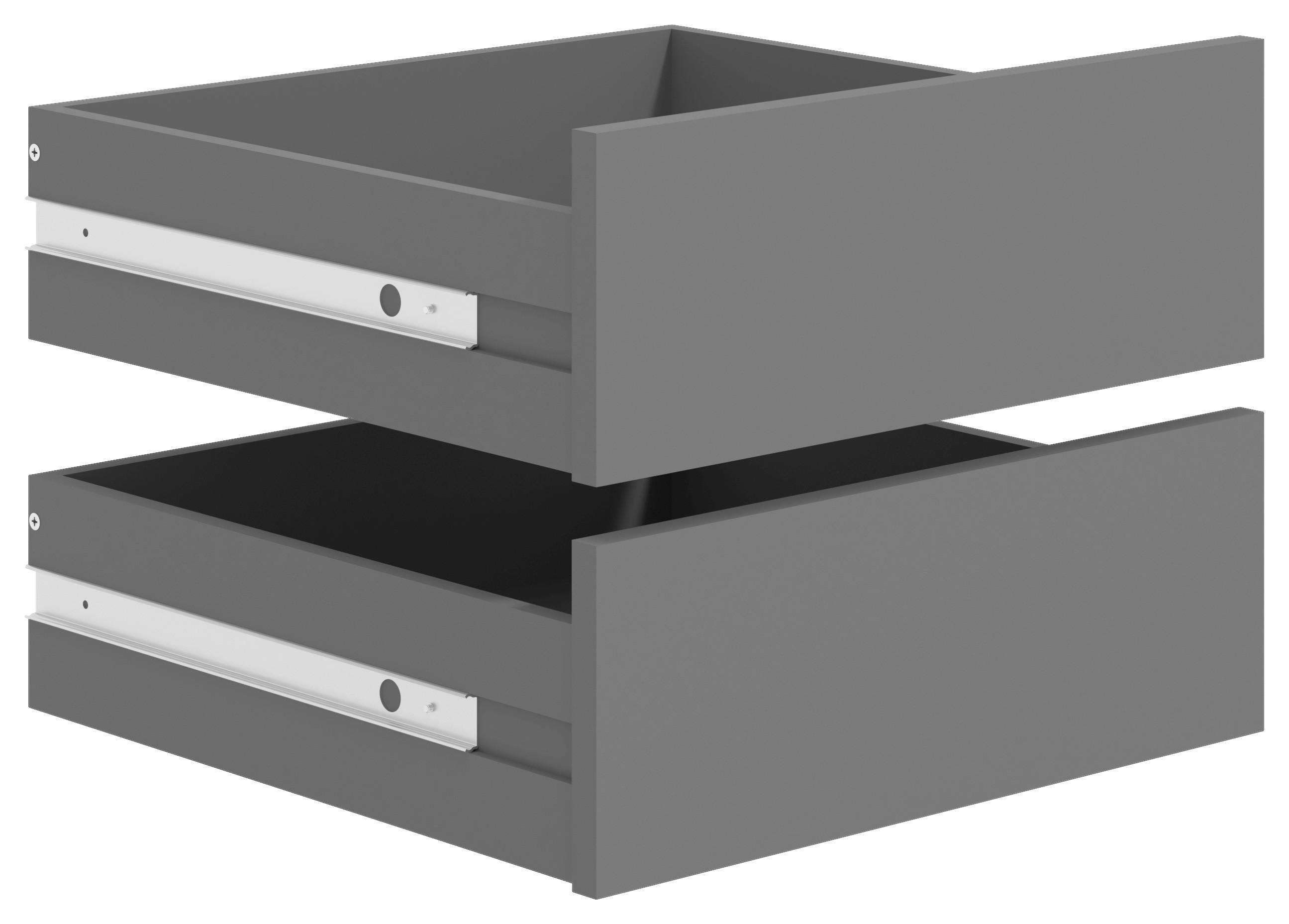 ZÁSUVKOVÝ DIEL, sivá, 44/38/41,5 cm - sivá, Konventionell, kompozitné drevo (44/38/41,5cm) - Xora