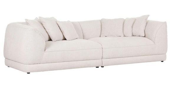 BIGSOFA in Flachgewebe Creme  - Creme/Schwarz, KONVENTIONELL, Kunststoff/Textil (280/75/100cm) - Carryhome