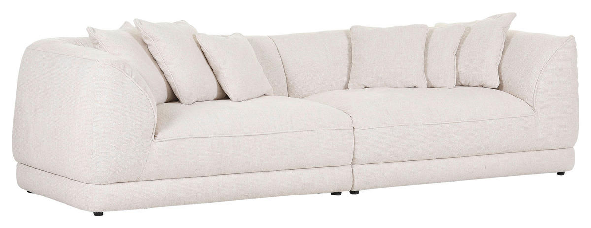 POHOVKA BIG SOFA, textil, krémová - černá/krémová, Konvenční, textil/plast (280/75/100cm) - Landscape