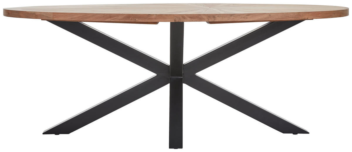 ESSTISCH in Holz, Metall 200/100/76 cm   - Schwarz/Akaziefarben, Natur, Holz/Metall (200/100/76cm) - Livetastic