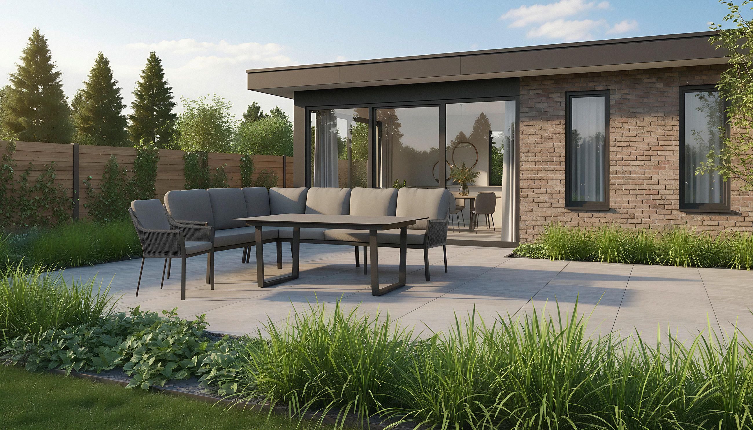 LOUNGEGARNITUR 205/255 cm Aluminium  - Anthrazit/Grau, Basics, Textil/Metall (205/255cm) - Tierra Outdoor