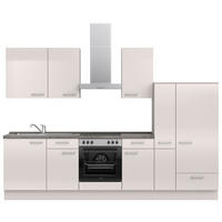 KÜCHENLEERBLOCK 300 cm   in Schieferfarben, Hellgrau  - Schieferfarben/Edelstahlfarben, MODERN, Holzwerkstoff/Metall (300cm) - Nobilia