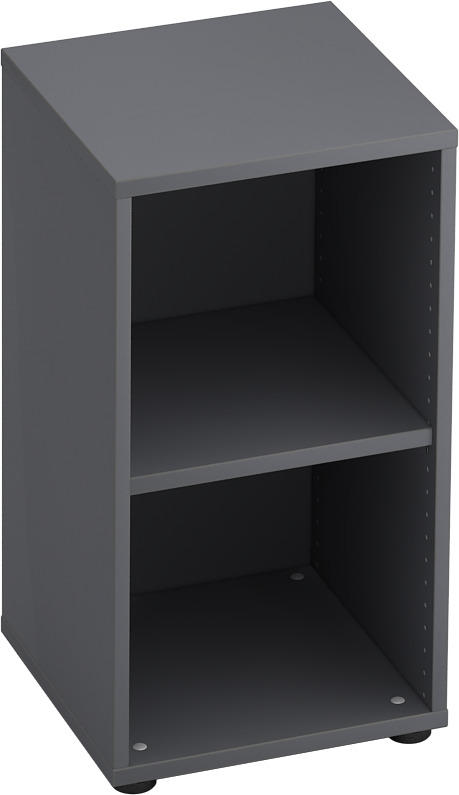 REGAL Graphitfarben  - Schwarz/Graphitfarben, KONVENTIONELL, Holzwerkstoff/Kunststoff (40/74,8/40cm) - Venda
