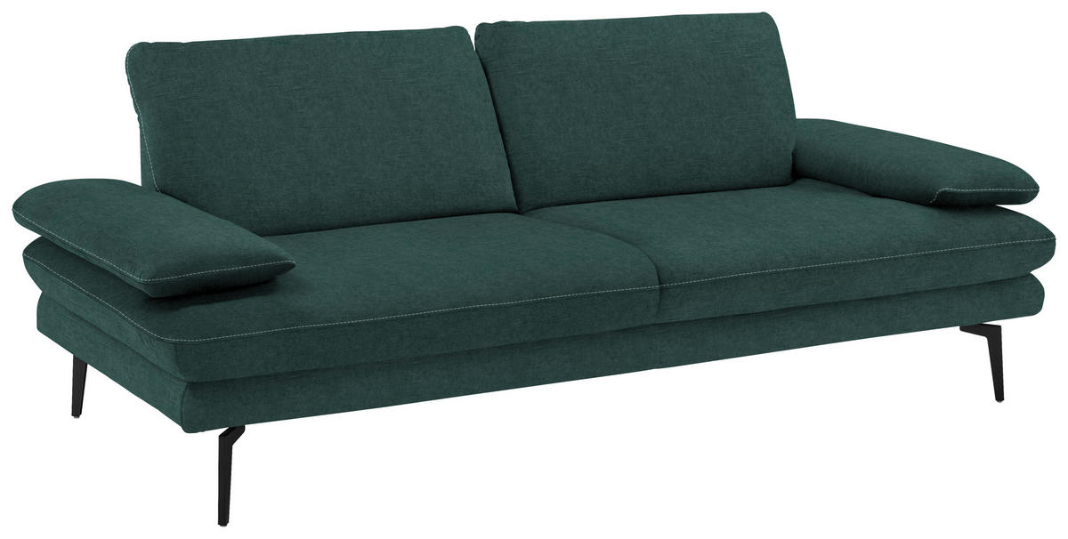 3-SITZER-SOFA in Velours Opal  - Beige/Opal, Design, Textil/Metall (222/89/104cm) - Dieter Knoll