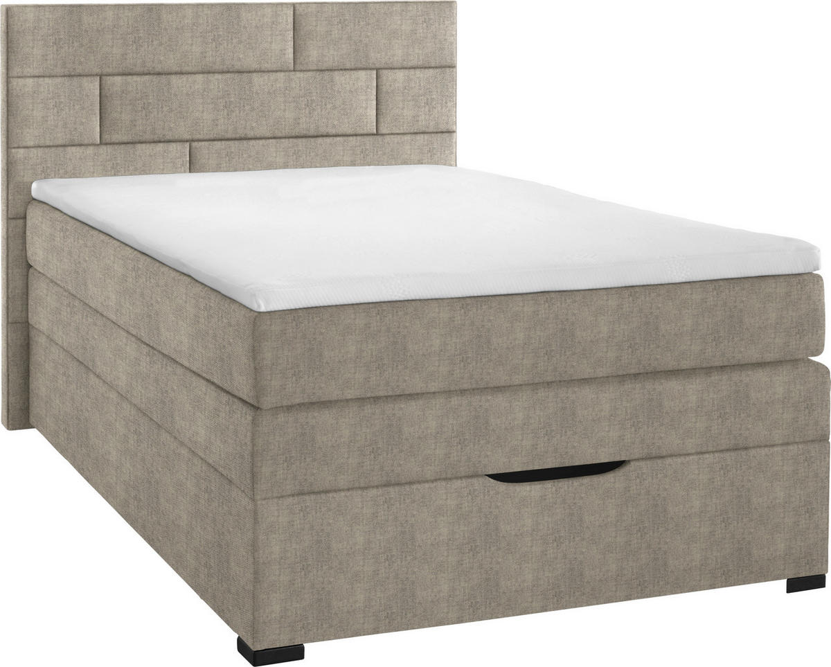 BOXSPRINGBETT 100/200 cm  in Taupe  - Taupe/Wengefarben, Konventionell, Holz/Textil (100/200cm) - Carryhome