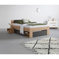 KREVET     hrast Artisan  - hrast Artisan, Moderno, drvni materijal/koža (120/200cm)